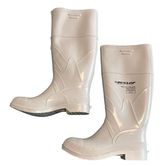 Dunlop Protective Footwear Steel Toe With  Steel Shank Rubber Boot Sz M 8/ W 10 - Picture 1 of 9